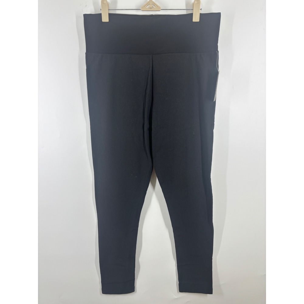 Plush Apparel Womens Fleece Lined Leggings Black High Waist NWT Large